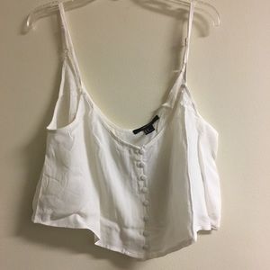 Forever 21 Crepe Button-Front Cropped Cami